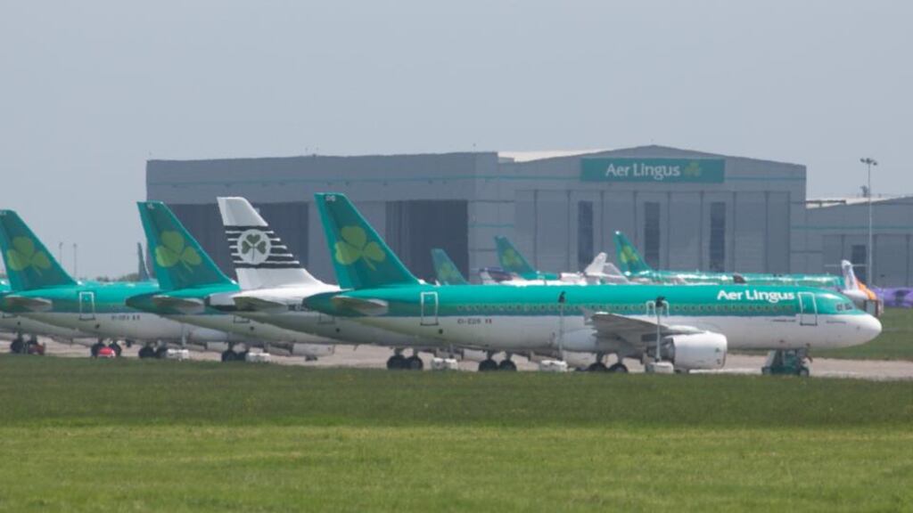Airline stocks were impacted by the political uncertainty in Iraq. Aer Lingus closed down 2.1 per cent at €1.40 while Ryanair finished 2.7 per cent lower at €6.874. Photograph: Gareth Chaney/Collins