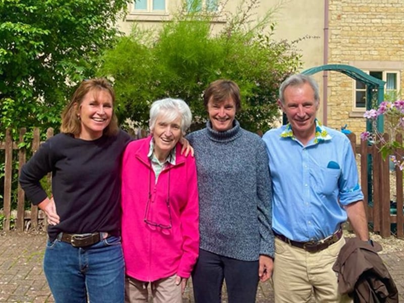 Anthea Rowan with her mother and siblings