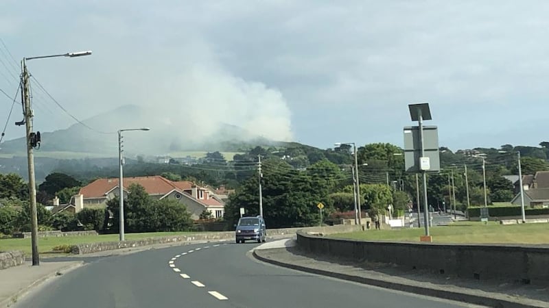 A view of the fire. Photograph: Mark Hilliard