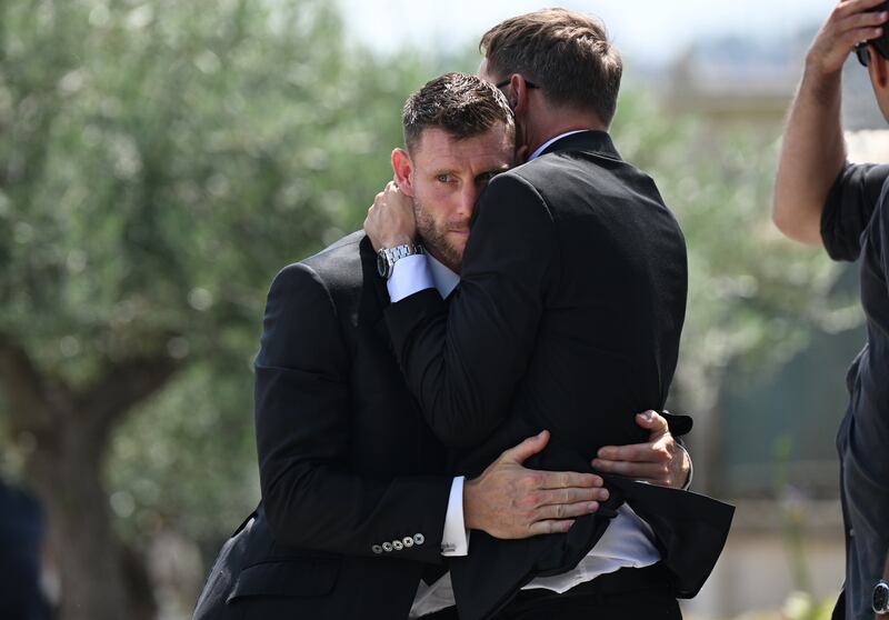 James Milner after the funeral Photograph: PA Wire