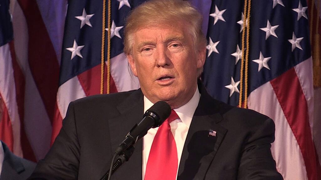 Donald Trump: “Did China ask us if it was OK to to build a massive military complex in the middle of the South China Sea? I don’t think so!” Photograph: Paco Anselmi/PA Wire