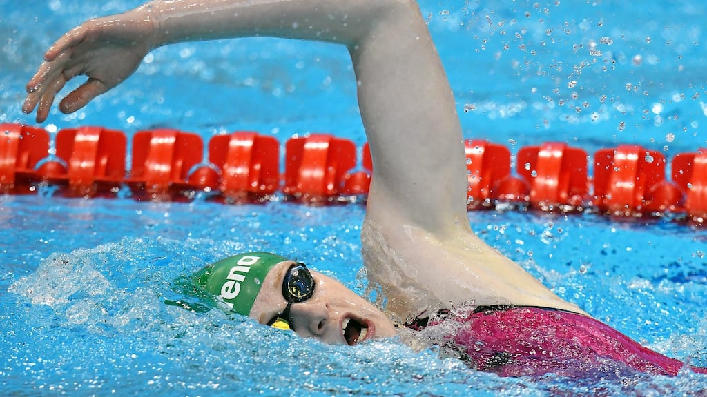Danielle Hill in action during 200m backstroke heats at the European Championships at London Aquatics Centre in 2016. Photograph: Inpho