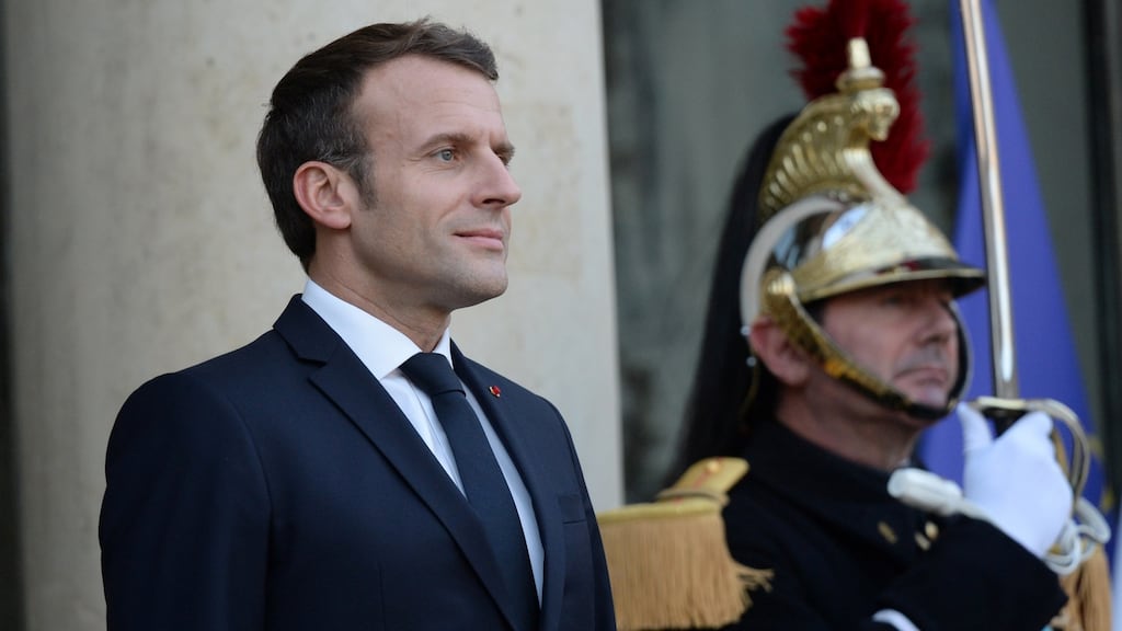French president Emmanuel Macron told the Economist that “we are currently experiencing . . . the brain death of Nato” and Europe “must regain military sovereignty”. Photograph: Johanna Geron/Reuters
