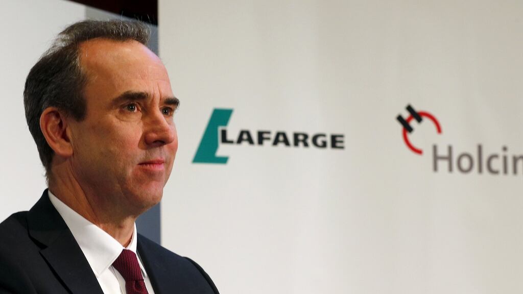 Eric Olsen, chief executive of LafargeHolcim, is stepping down in July after the company acknowledged making payments to armed groups to keep its factory running in war-torn Syria. Photograph: Reuters