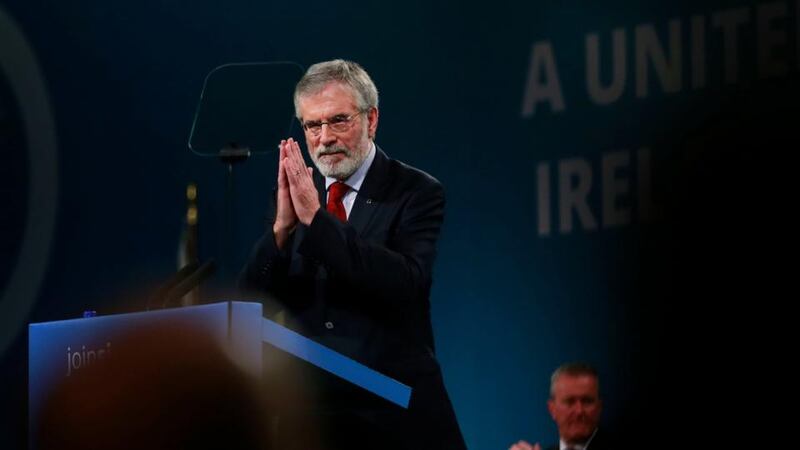 Outgoing Sinn Féin president: Gerry Adams at the party ardfheis on Saturday. Photograph: Nick Bradshaw