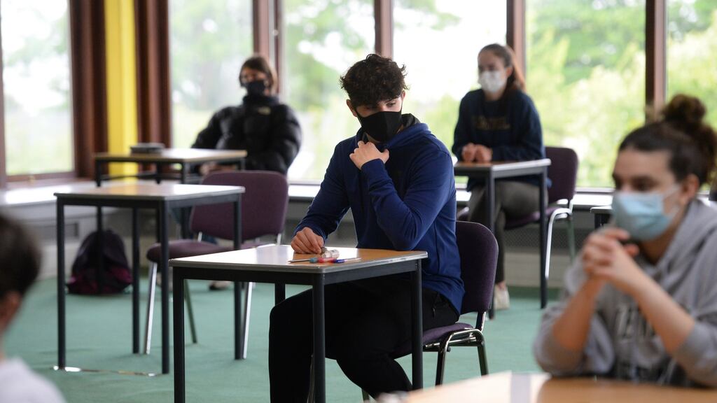 Students preparing for this year’s Leaving Cert exams. Photograph: Dara Mac Dónaill