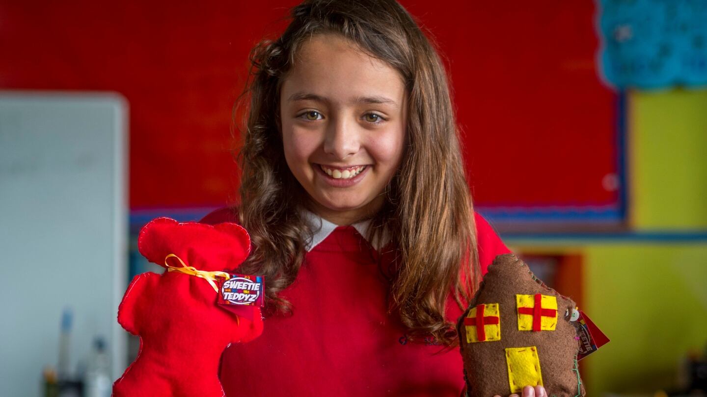 Alanna Aristotelous of Clooncagh National School, Co Roscommon, which came up with the idea for Sweetie Teddiz. Photograph: Jerry Kennelly