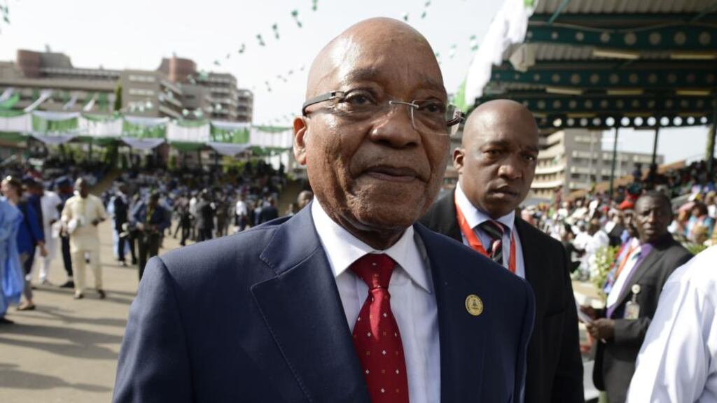 South African president Jacob Zuma: the public protector, an anti-corruption watchdog, found he had “unduly benefitted” from security renovations at his rural home. It recommended he repay a reasonable amount of the money to the exchequer. Photograph: Pius Utomi Ekpei/AFP/Getty Images