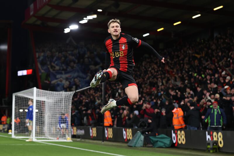 David Brooks bagged the winner for Bournemouth against Everton at Vitality Stadium. Photograph: Richard Heathcote/Getty Images