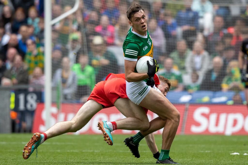 David Clifford in action against Derry's Lachlan Murray. Coming out of Croke Park on Sunday evening, my lasting sense was Derry should have beaten Kerry. But Clifford's class helped the Kingdom eke out a semi-final win. Photograph: Morgan Treacy/Inpho