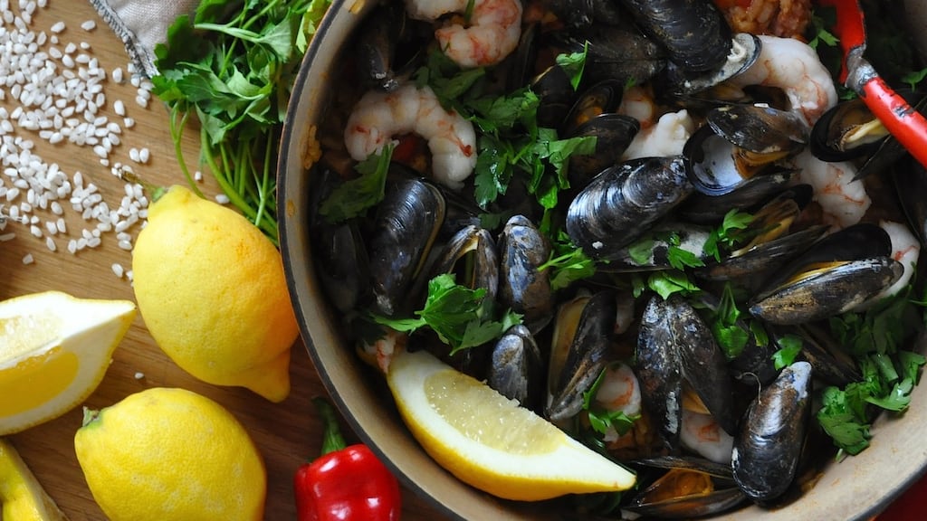 Irish seafood paella
