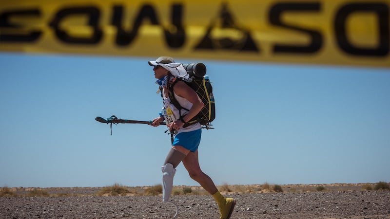 Amy Palmiero-Winters during the Marathon des Sables.