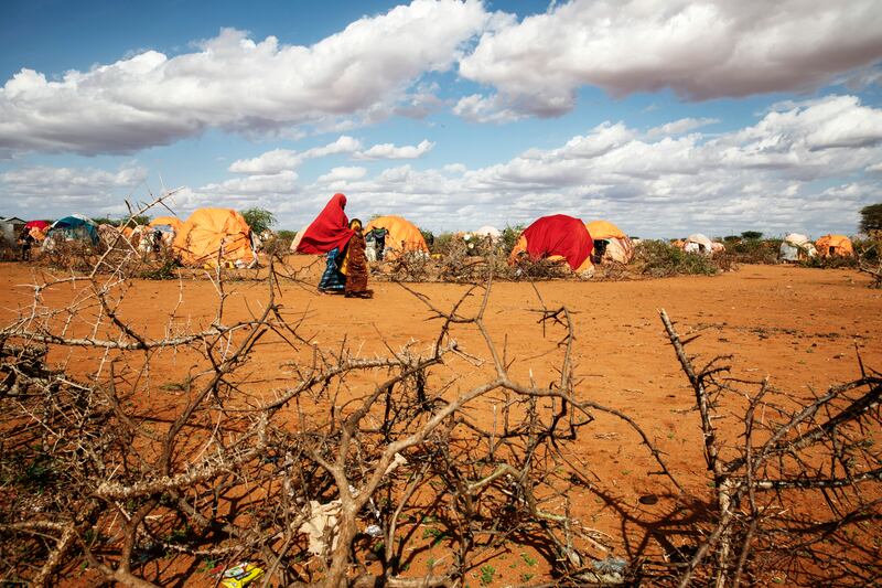 A camp in Doolaw, Somalia, for people displaced by drought and conflict. Photograph: Malin Fezehai/The New York Times