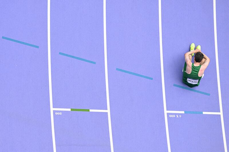 Ireland's Mark English after competing in the men's 800m semi-final. Photograph: Antonin Thuillier/AFP via Getty Images