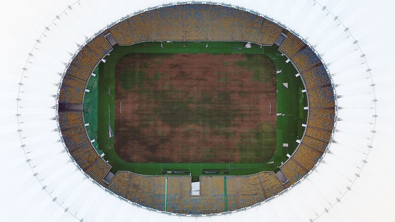 View of the world-famous Maracana Stadium in Rio de Janeiro on January 18th, 2017. After playing a key role in the 2014 World Cup and 2016 Olympic Games, hosted by Brazil, the iconic Maracana Stadium has fallen into a state of abandon due to a contract dispute, and is closed to tourists. Photo: Getty Images