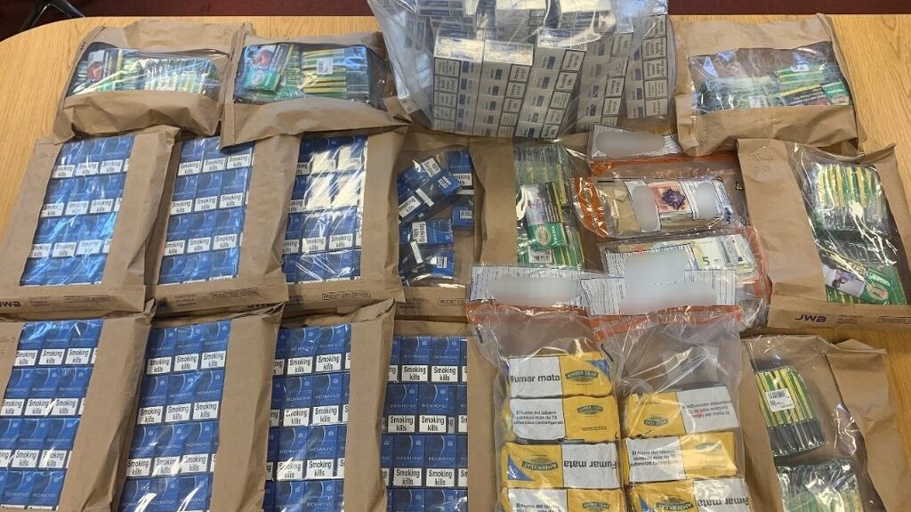 A quantity of tobacco and cigarettes were among the items seized by gardaí and customs officers on Monday