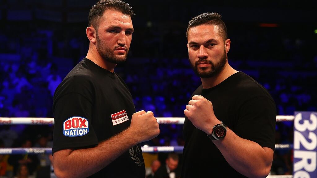 Hughie Fury (L) takes on Joseph Parker for the WBO heavyweight title on Saturday. Photograph: Ben Hoskins/Getty