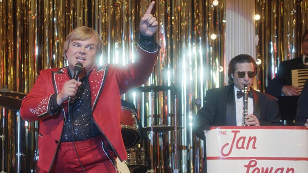 Jack Black and Jason Schwartzman in The Polka King. Photograph: Netflix