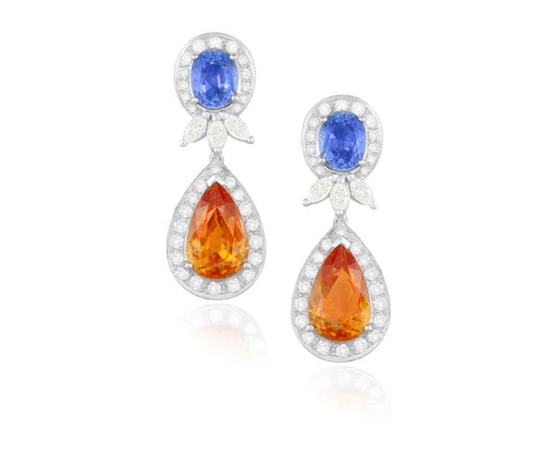 Sapphire earrings, Adams, estimated at €4,500-€5,500