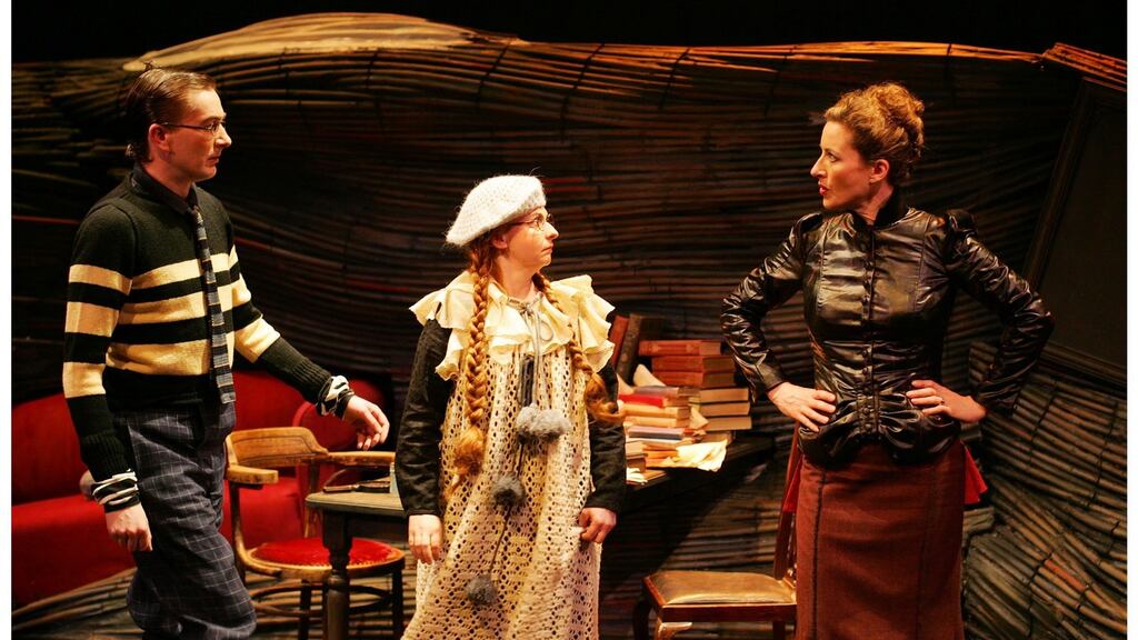 Vincent Higgins (left), Karen Scully and Carrie Crowley and in a  stage adaption by Fiona Buffini of the Crock of Gold by James Stephens. Photograph: Bryan O’Brien
