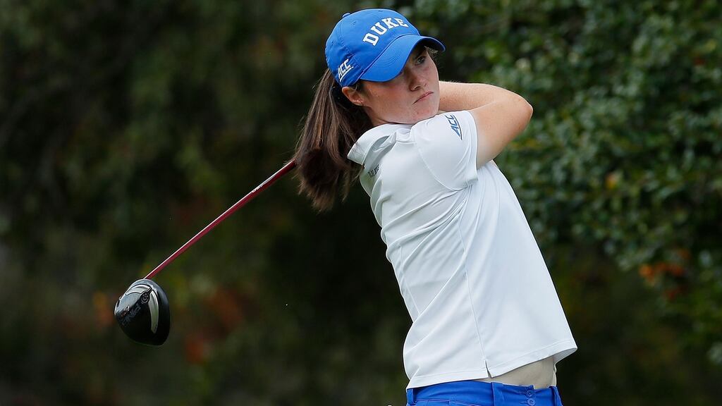 Leona Maguire: was voted the top US college player of 2017 and she also claimed the Women’s Golf Coaches Association National Player of the Year and the Annika Award. Photograph: Kevin C. Cox/Getty Images
