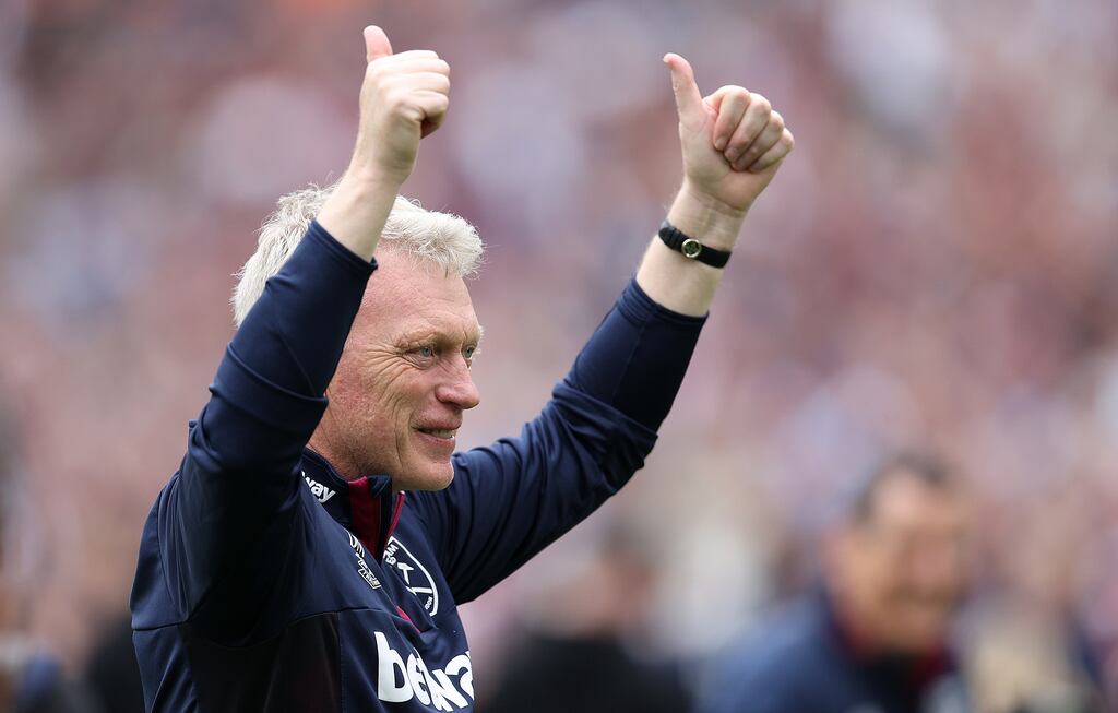 West Ham look set to stick with manager David Moyes after he kept the side in the Premier League and reached the Europa Conference final. Photograph: Julian Finney/Getty Images