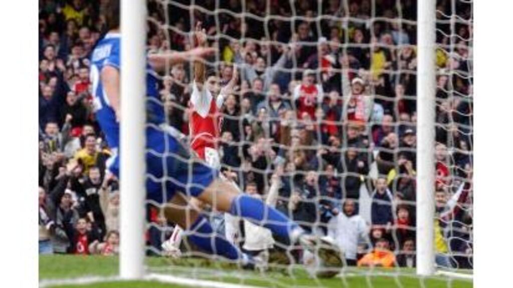 Arsenal's Jose Antonio Reyes celebrates.