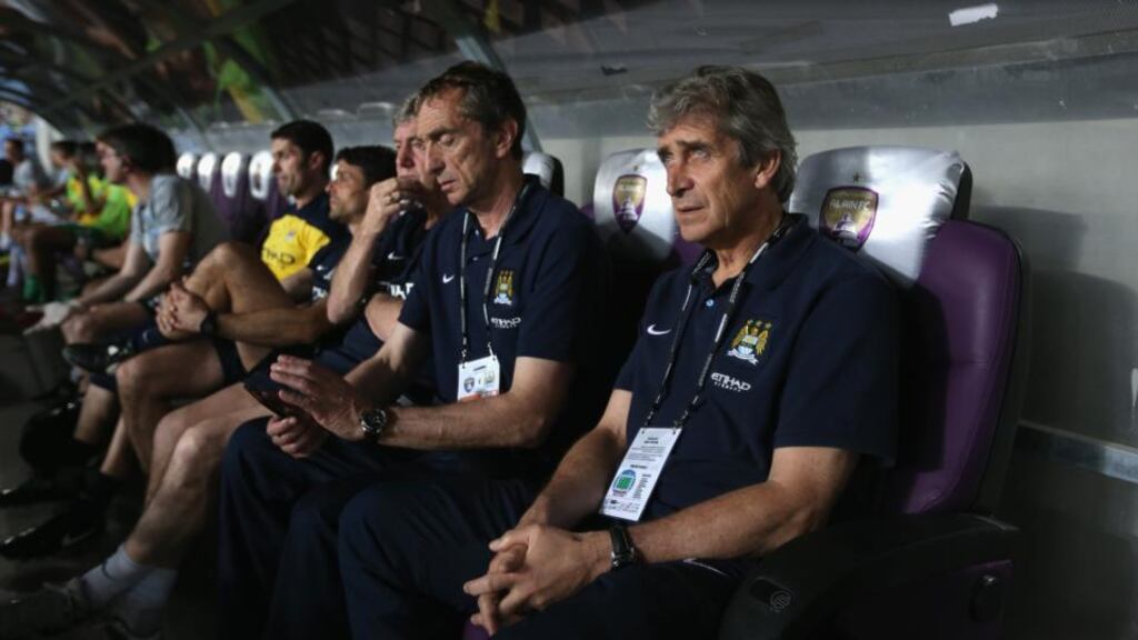 Manuel Pellegrini, manager of Manchester City, wants is looking forward to next season’s Premiership. Photograph: Warren Little/Getty Images