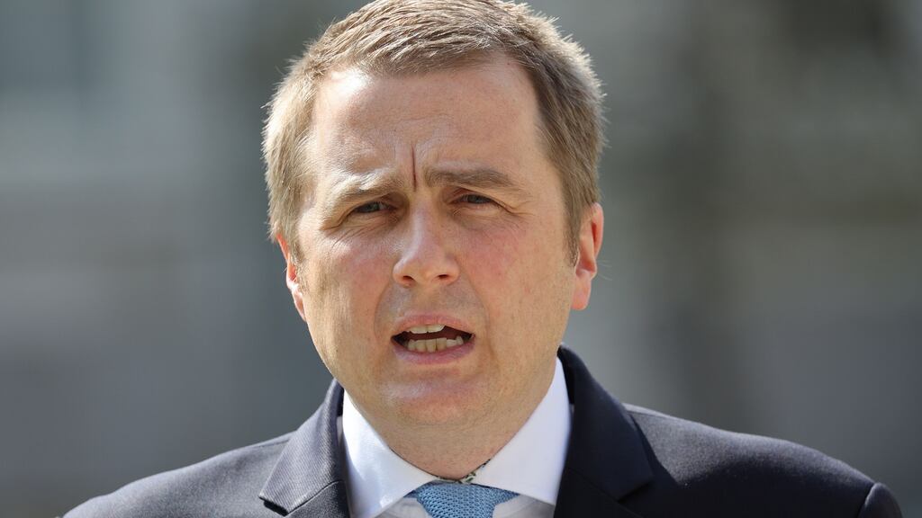 Minister of State with responsibility for law reform James Browne during a press conference to mark the launch of Youth Justice Strategy 2021-2027. Photograph: Nick Bradshaw