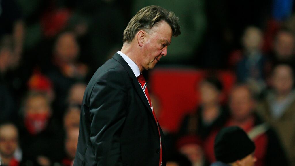 Manchester United manager Louis van Gaal walked out of his pre-match press conference for the Stephens’ Day game against Stoke City. Photo: James Cairnduff/Getty Images