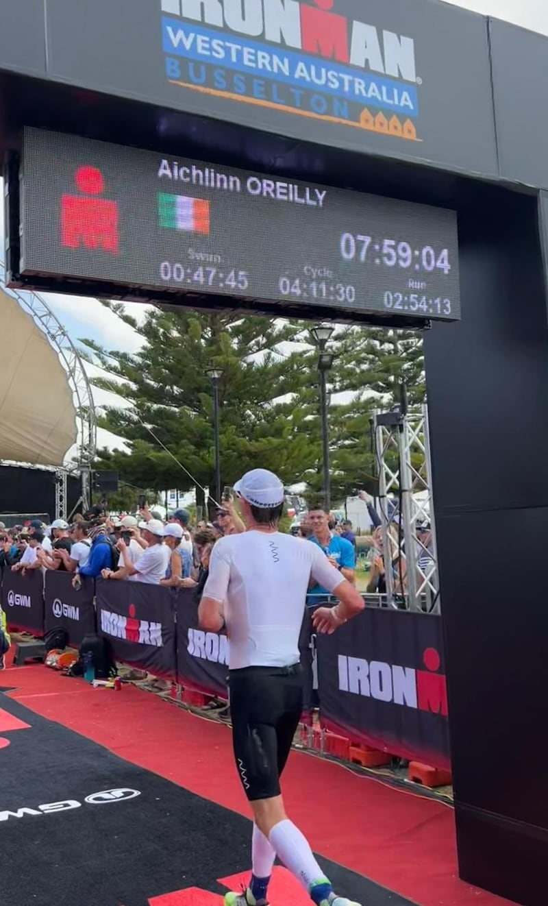 Aichlinn O'Reilly at the finish line