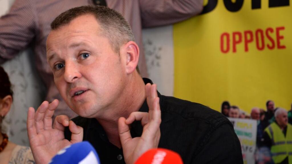 Richard Boyd Barrett said the Government was “just terrified” of the mass movement against charges. Photograph: Dara Mac Dónaill