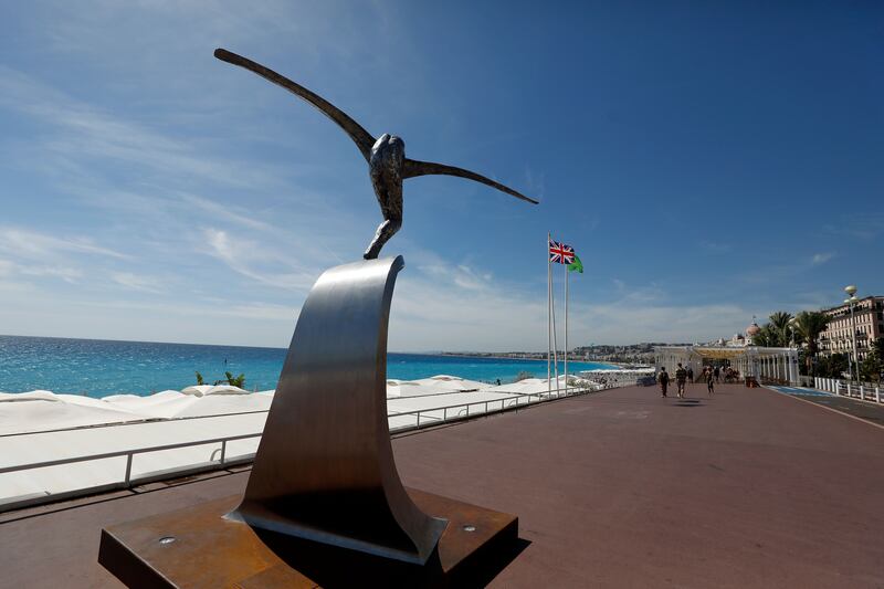 Promenade des Anglais, in Nice. Photograph: Sebastien Nogier/EPA