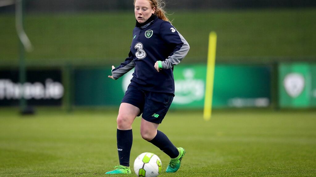 Amber Barrett made her senior international debut for Ireland against Northern Ireland last September. Photograph: Ryan Byrne/Inpho