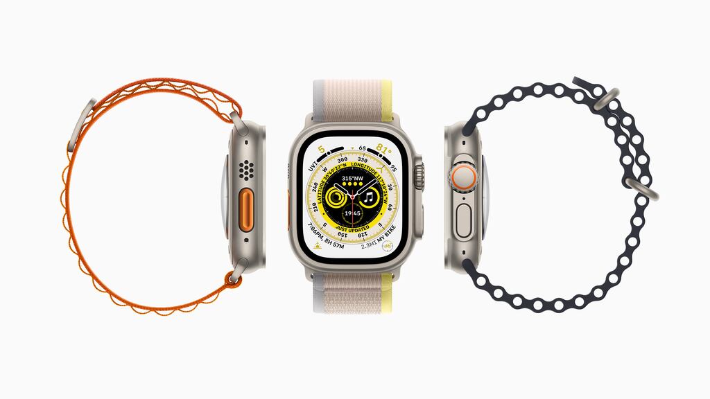 the Apple Watch Ultra has a titanium case, is water resistant to 100m and has a battery life that will last 36 hours on a full charge