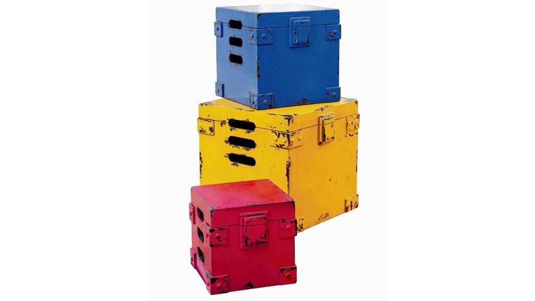 Primary coloured storage boxes, €187, Next