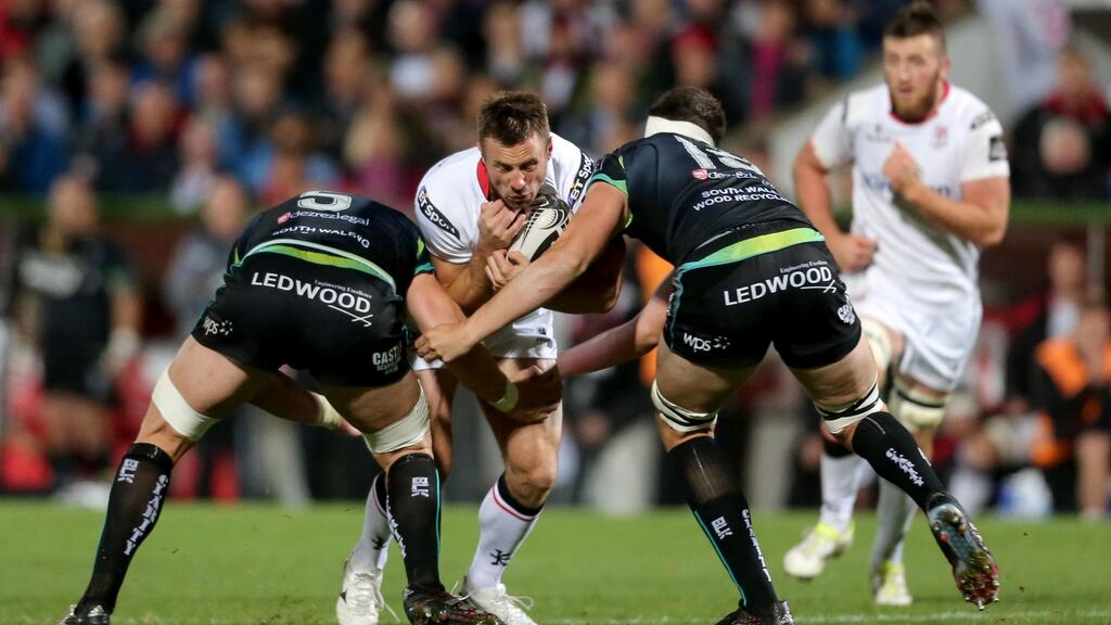 Tommy Bowe made his return to action in Ulster’s win over his former club Ospreys. Photograph: Inpho