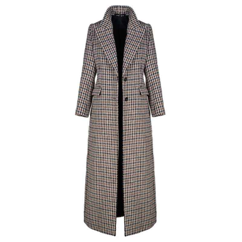 The long fox coat by Banshee of Savile Row, made to measure.