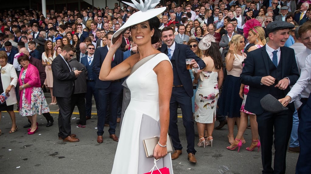 Lisa McGowan at the Galway Races in 2016, where she won the best-dressed award at Ladies' Day. Photograph: Ryan Byrne/Inpho