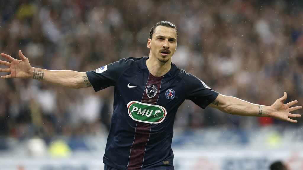 Zlatan Ibrahimovic, who is leaving Paris St Germain on a free: “Age is not important. It is all in your head.” Photograph: Etienne Laurent/EPA