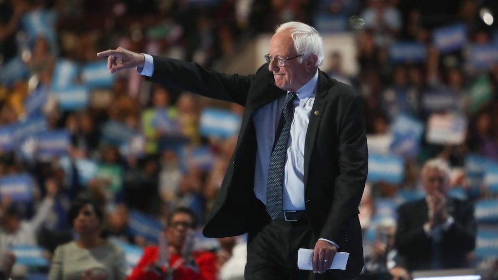 Bernie Sanders: “People are tired of working longer hours for lower wages.” Photograph: Sam Hodgson/The New York Times