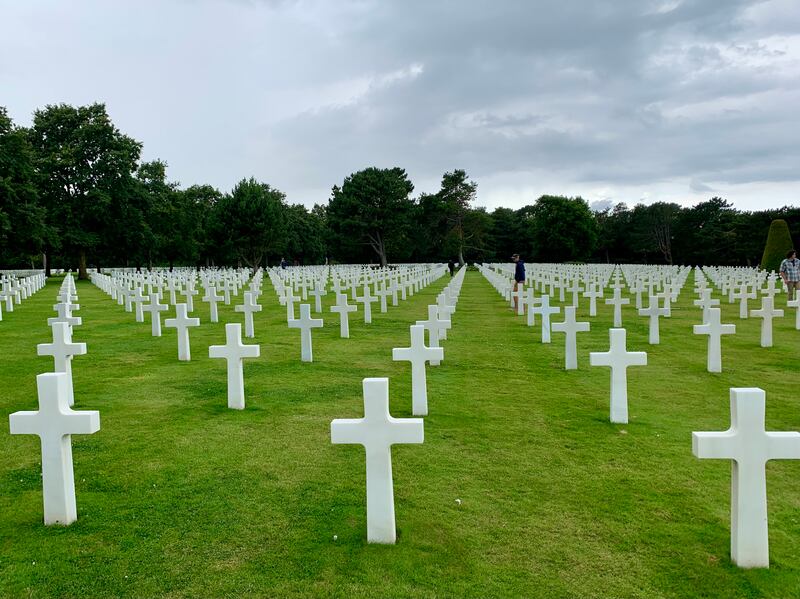 The American war cemetery in Colleville-sur-Mer where soldiers killed in the D-Day landings are buried