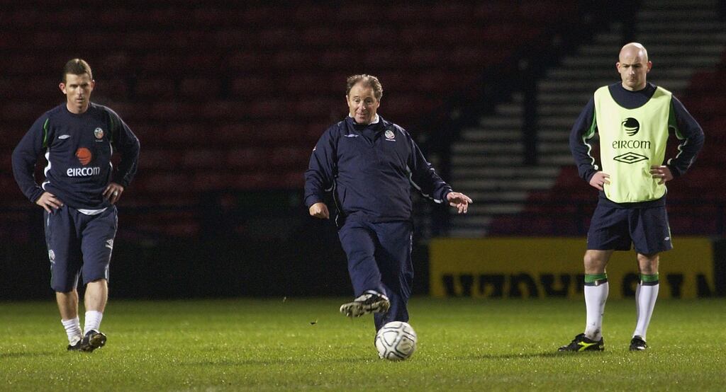 Lee Carsley player under Brian Kerr for Ireland. Photograph: Ross Kinnaird/Getty Images