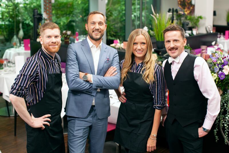 First Dates team: Pete, Mateo, Alice, Neil. Photograph: RTÉ