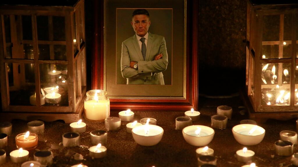 A vigil was held for Shane Jack Watson on Friday night outside Leinster House. Photograph: Nick Bradshaw