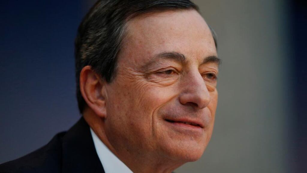 Mario Draghi, president of the European Central Bank: his comments are his most explicit yet on what would prompt action by the central bank. Photograph: Ralph Orlowski/Bloomberg