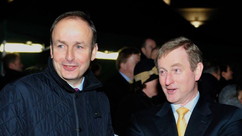 Micheál Martin and Enda Kenny: as talks continue there are fears that the absence of a government with decision-making powers means policy problems are piling up and there are also concerns about the inherent frailty of any minority administration. File photograph: Aidan Crawley