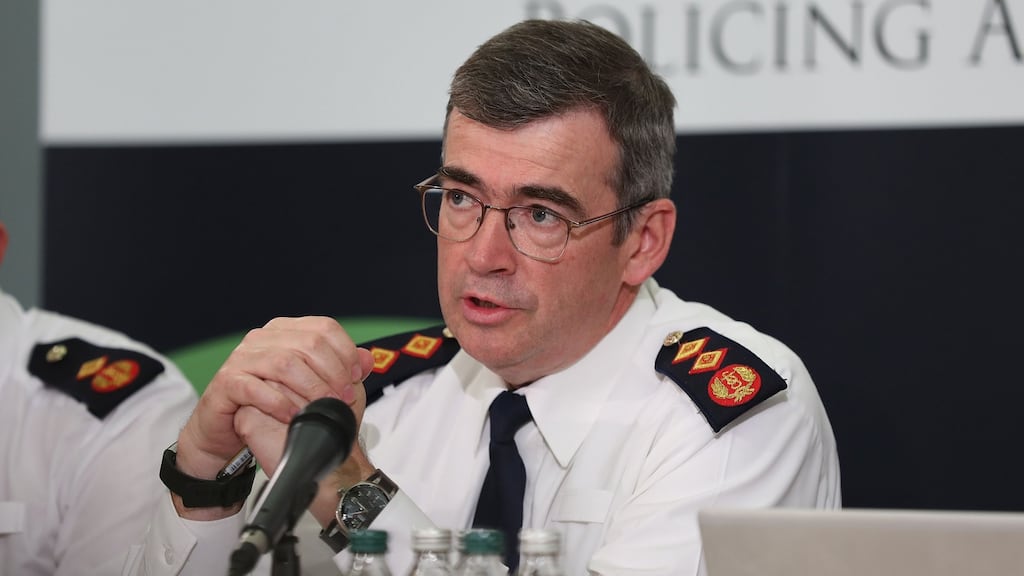 Garda Commissioner Drew  Harris also revisited the problems identified last year with the Garda Youth Diversion programme that saw more than 3,000 young people not pursued for alleged crimes.   Photograph Nick Bradshaw/The Irish Times