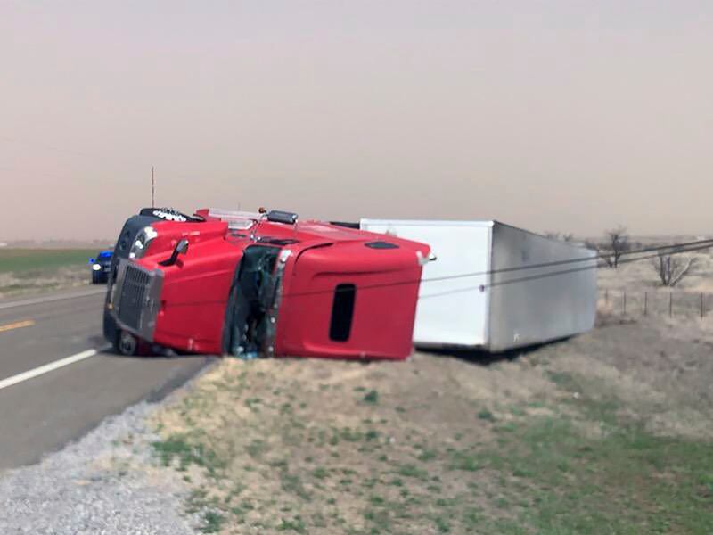 Traffic was at risk in Oklahoma. Photograph: Oklahoma Highway Patrol via AP
