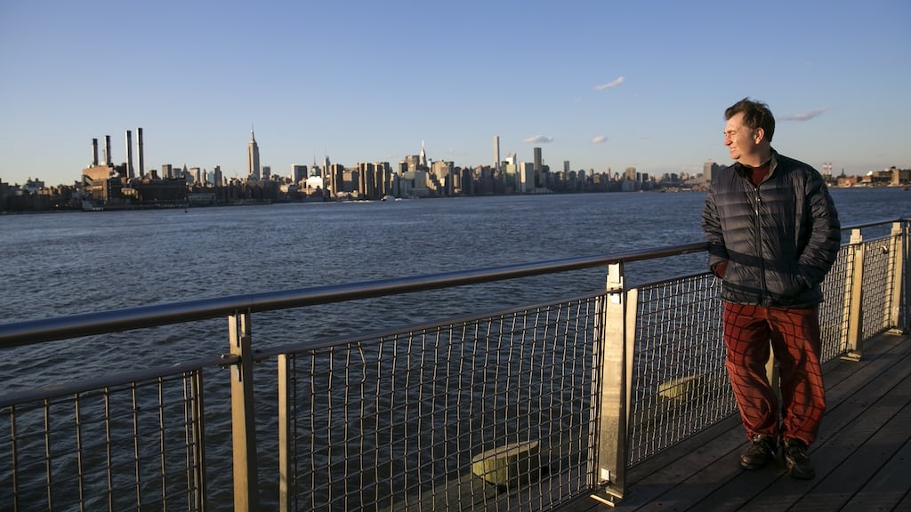 Historian Geoffrey Cobb at the East River, where the body of Irish artist James Mulvany was discovered in 1906. Photograph: Caitlin Ochs/The New York Times